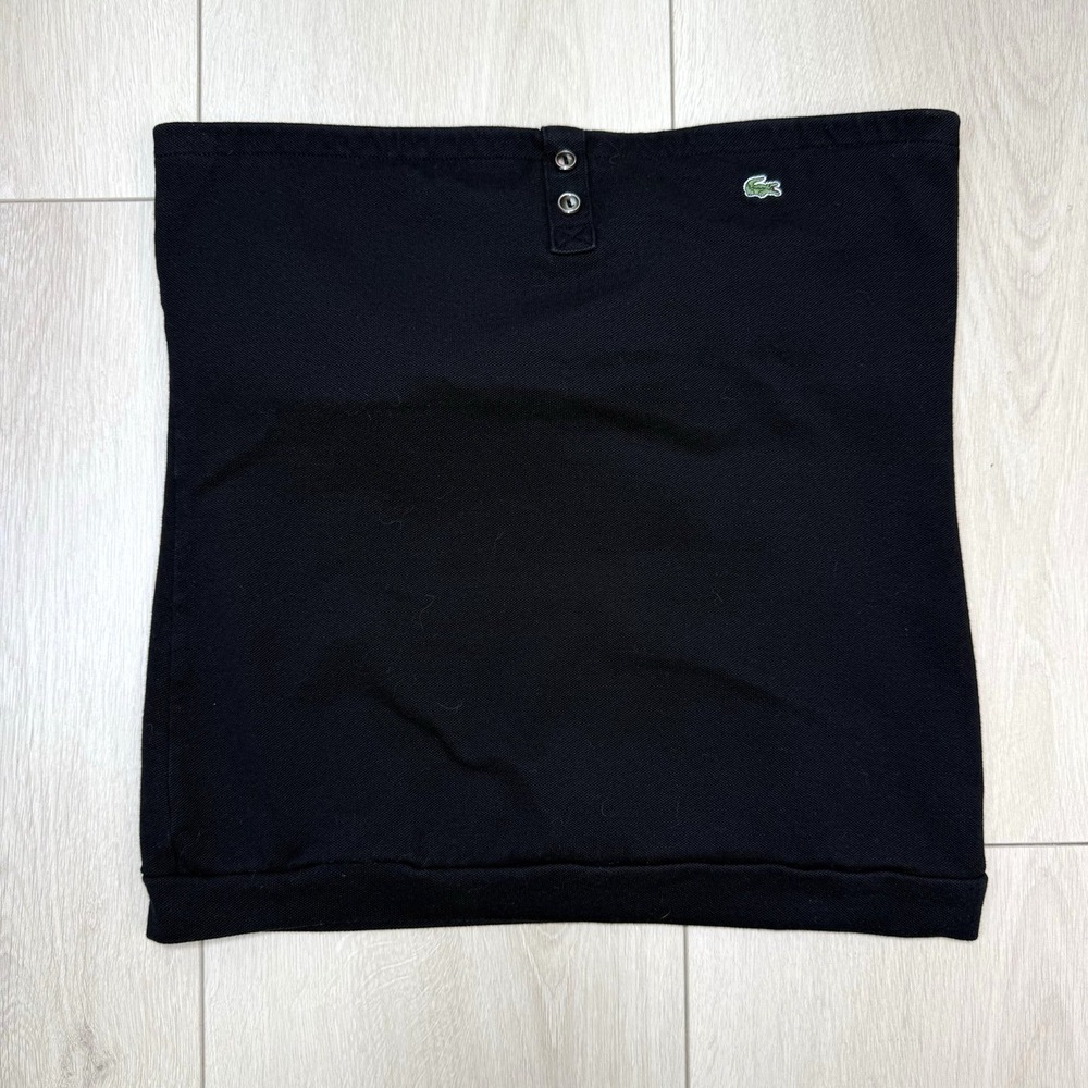 VTG Y2K Lacoste Black Strapless Bandeau Tube Top Sz 40 Stretch Cotton Croc Logo